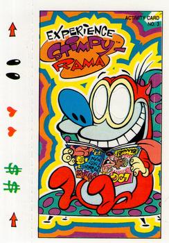 1993 Topps Nicktoons - Activity Cards #3 Experience Stimpy-Rama Front