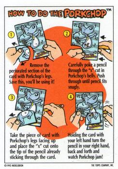 1993 Topps Nicktoons - Activity Cards #7 Do the Porkchop! Back