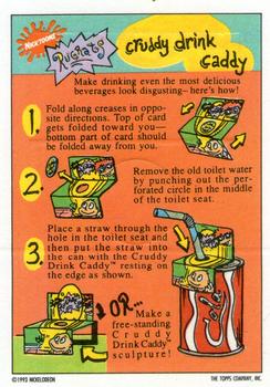 1993 Topps Nicktoons - Activity Cards #9 Rugrats Cruddy Drink Caddy Back