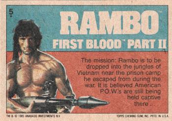1985 Topps Rambo First Blood Part II #5 The Strategists Back