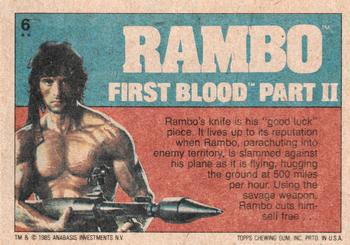 1985 Topps Rambo First Blood Part II #6 For Luck! Back