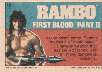 1985 Topps Rambo First Blood Part II #10 Deathblade! Back
