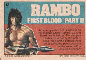 1985 Topps Rambo First Blood Part II #13 Blow 'Em Away! Back