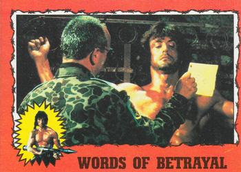 1985 Topps Rambo First Blood Part II #29 Words of Betrayal Front