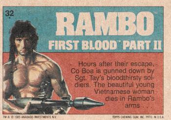1985 Topps Rambo First Blood Part II #32 The Death of Co Boa Back