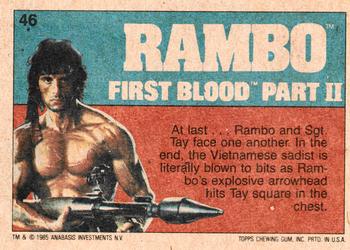 1985 Topps Rambo First Blood Part II #46 Super Bowman! Back