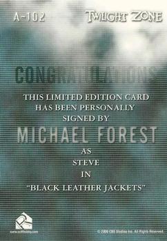 2009 Rittenhouse The Complete Twilight Zone (50th Anniversary) - Autographs #A-102 Michael Forest Back