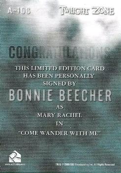 2009 Rittenhouse The Complete Twilight Zone (50th Anniversary) - Autographs #A-108 Bonnie Beecher Back