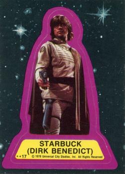 1978 Topps Battlestar Galactica - Stickers #17 Starbuck (Dirk Benedict) Front