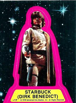 1978 Topps Battlestar Galactica - Stickers #17 Starbuck (Dirk Benedict) Front