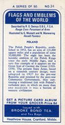 1967 Brooke Bond Flags and Emblems of the World #34 Poland Back