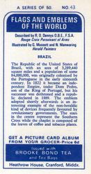 1967 Brooke Bond Flags and Emblems of the World #43 Brazil Back
