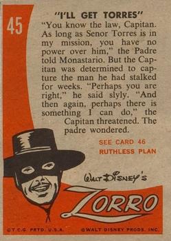 1958 Topps Zorro #45 I'll Get Torres Back