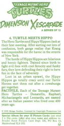 1990 Brooke Bond Teenage Mutant Hero Turtles: Dimension X Escapade #4 Turtle Meets Hippo Back