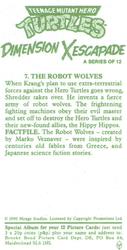 1990 Brooke Bond Teenage Mutant Hero Turtles: Dimension X Escapade #7 The Robot Wolves Back