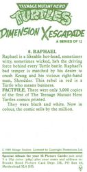 1990 Brooke Bond Teenage Mutant Hero Turtles: Dimension X Escapade #8 Raphael Back