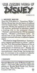 1989 Brooke Bond The Magical World of Disney #1 Mickey Mouse Back