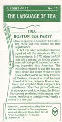 1988 Brooke Bond The Language of Tea #10 USA - Boston Tea Party Back