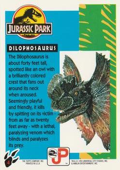 1993 Topps Jurassic Park #4 Dilophosaurus Back