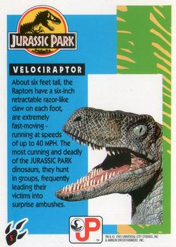 1993 Topps Jurassic Park #5 Velociraptor Back