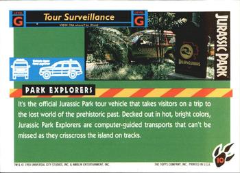 1993 Topps Jurassic Park #10 Park Explorers Back