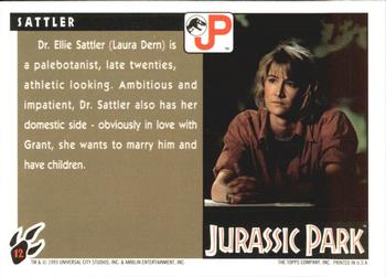 1993 Topps Jurassic Park #12 Dr. Ellie Sattler Back