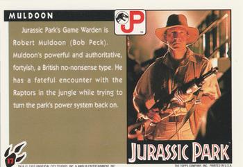 1993 Topps Jurassic Park #17 Robert Muldoon Back