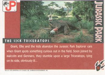 1993 Topps Jurassic Park #28 The Sick Triceratops Back