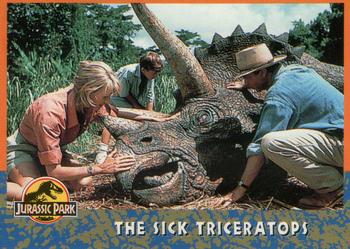 1993 Topps Jurassic Park #28 The Sick Triceratops Front