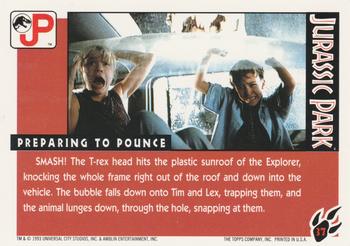 1993 Topps Jurassic Park #37 Preparing to Pounce Back