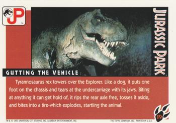 1993 Topps Jurassic Park #39 Gutting the Vehicle Back