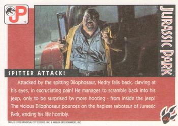1993 Topps Jurassic Park #46 Spitter Attack! Back
