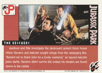1993 Topps Jurassic Park #47 The Rescuers Back
