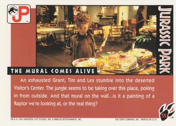 1993 Topps Jurassic Park #55 The Mural Comes Alive Back