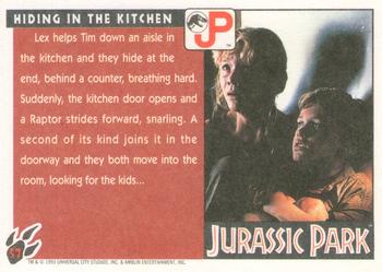 1993 Topps Jurassic Park #57 Hiding in the Kitchen Back