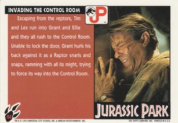 1993 Topps Jurassic Park #61 Invading the Control Room Back