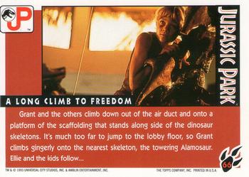 1993 Topps Jurassic Park #66 A Long Climb to Freedom Back