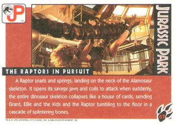 1993 Topps Jurassic Park #67 The Raptors in Pursuit Back