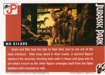 1993 Topps Jurassic Park #68 No Escape Back