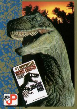 1993 Topps Jurassic Park #71 The Novel By Michael Crichton Front