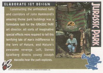 1993 Topps Jurassic Park #73 Elaborate Set Design Back