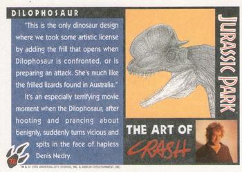 1993 Topps Jurassic Park #78 Dilophosaur Back