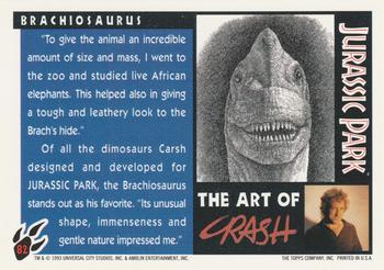1993 Topps Jurassic Park #82 Brachiosaurus Back