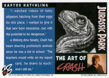 1993 Topps Jurassic Park #85 Raptor Hatchling Back