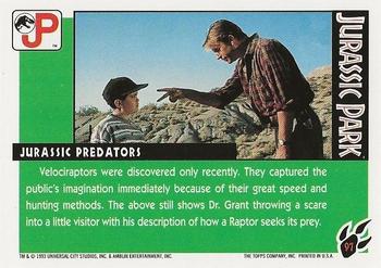 1993 Topps Jurassic Park #97 Jurassic Predators Back