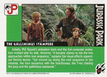 1993 Topps Jurassic Park #101 The Gallimimus Stampede Back
