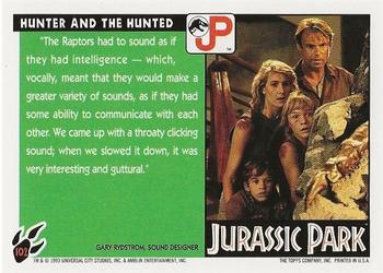 1993 Topps Jurassic Park #102 Hunter and the Hunted Back