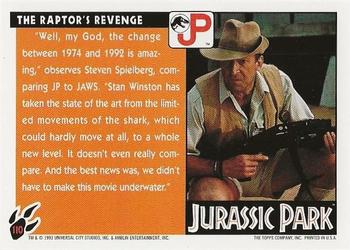 1993 Topps Jurassic Park #110 The Raptor's Revenge Back