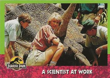 1993 Topps Jurassic Park #117 A Scientist at Work Front