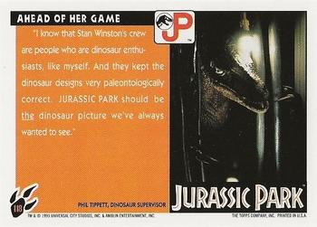 1993 Topps Jurassic Park #118 Ahead of Her Game Back